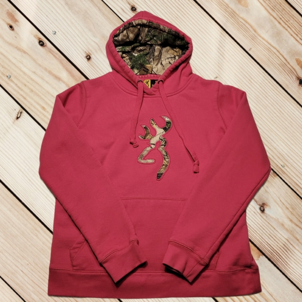 Women's Browning Pink and Camo Hoodie Sz L
